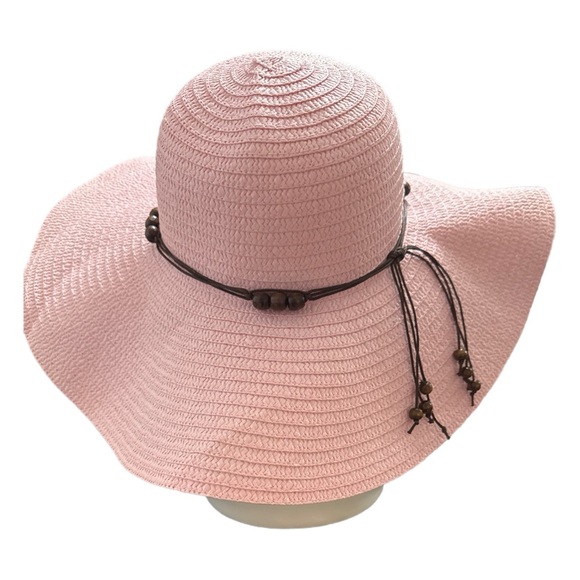 Pink Wide Brim Sun Hat - Picture 3 of 4